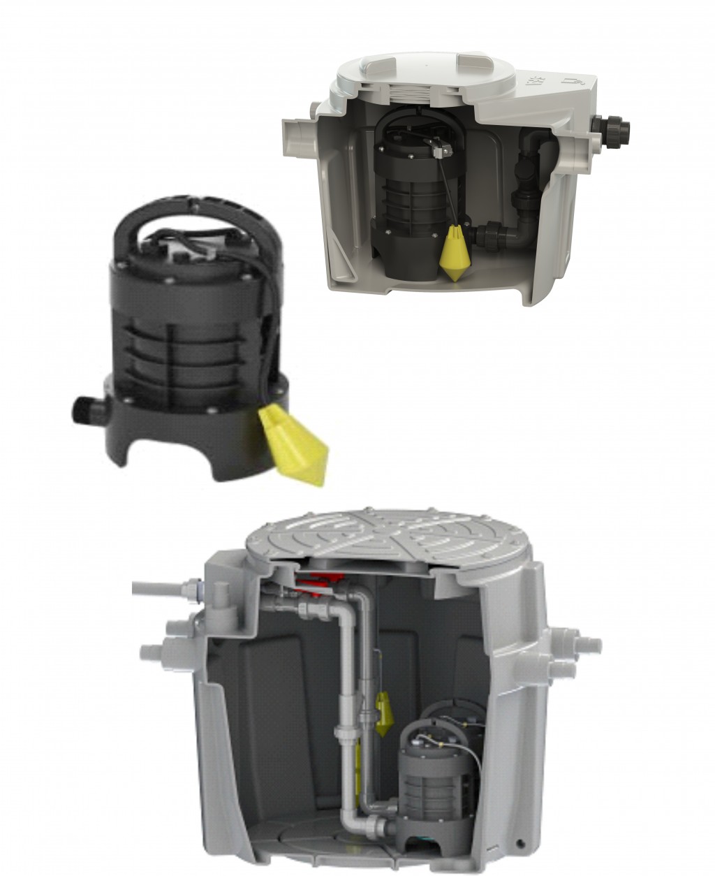 Waste water pumps.  Saniflo submersible and under ground pump range