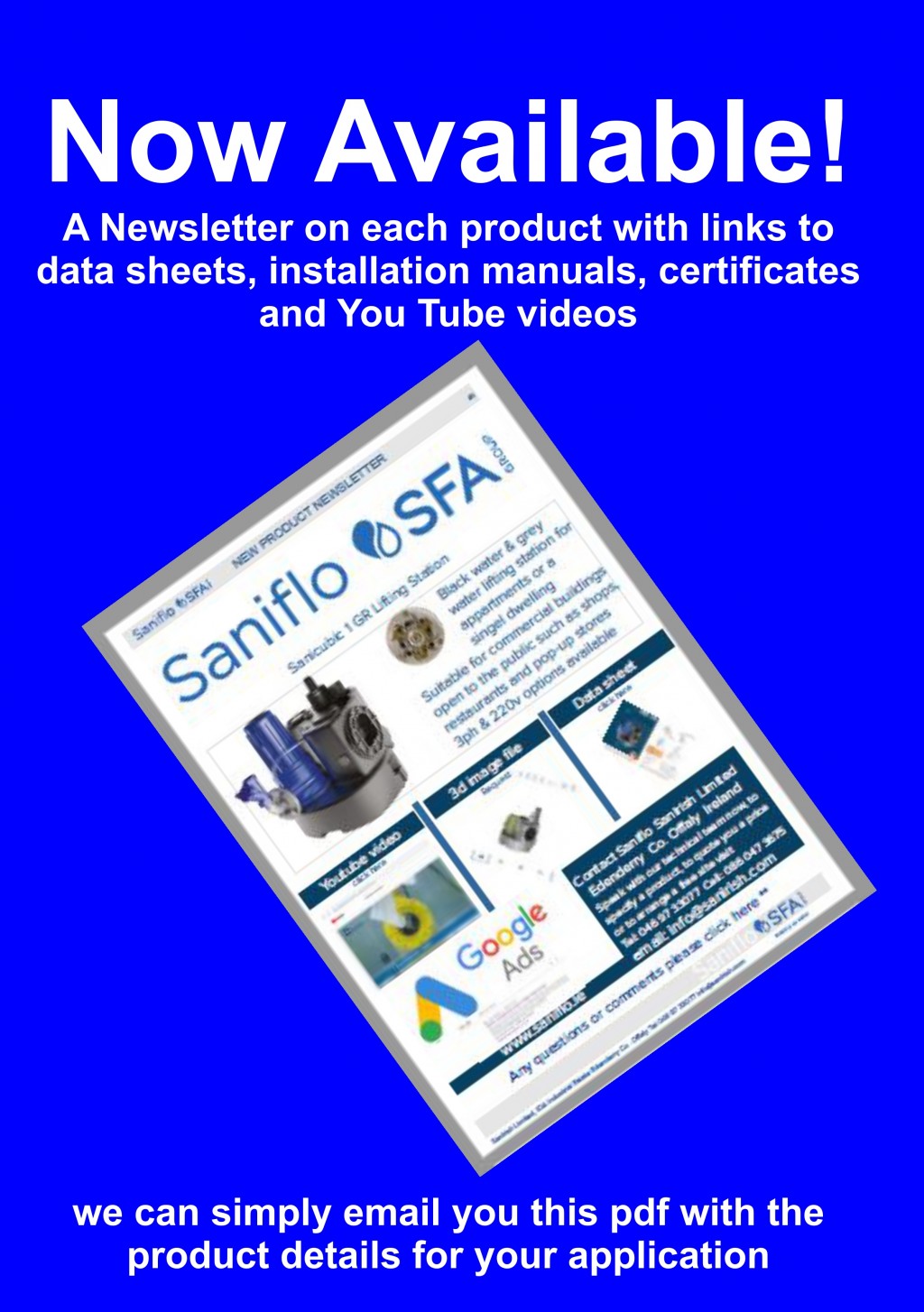 Saniflo Sewage and Waste Water Product Sheet